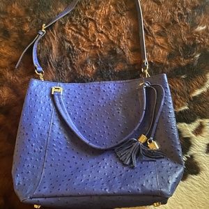 G.I.L.I. X-Large Leather Ostrich Print Bag